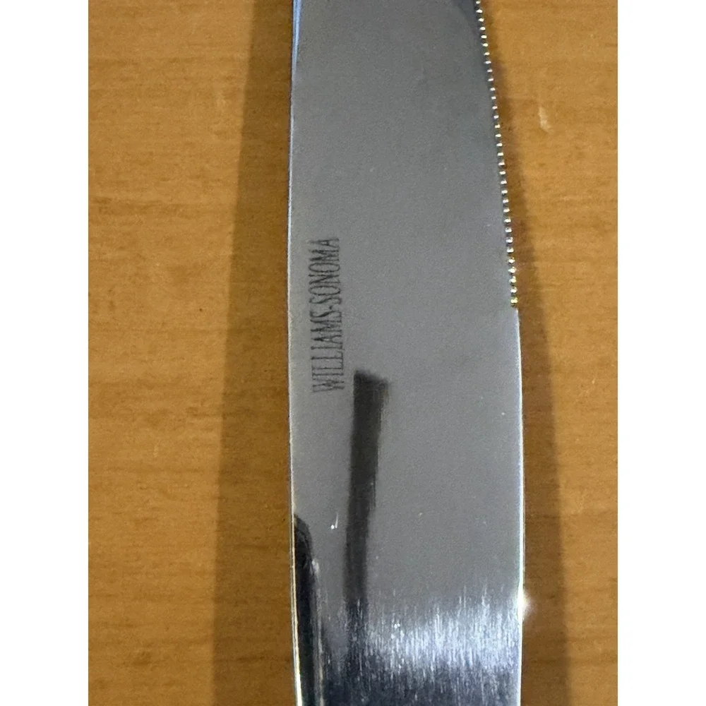 Williams Sonoma Faux Bois Ivory Resin Handle Dinner Knives Set of 2 Replacement